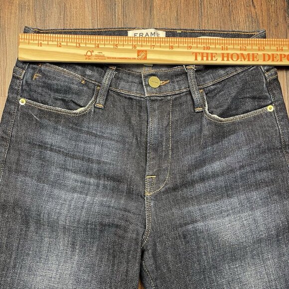 Frame Le High Straight Jeans Size 26  Dublin Mid Rise Stretch Dark Wash Blue - Picture 6 of 10